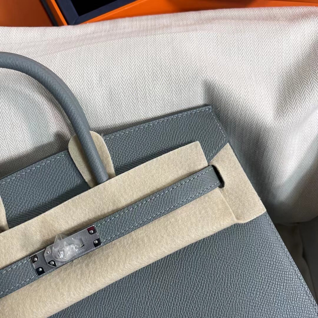 Birkin 25 Sellier 63 Vert Amande Epsom Silver Hardware
