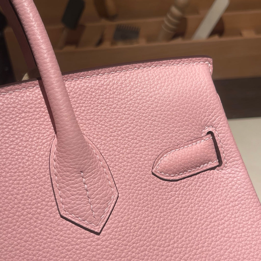 Birkin 25  Retourne 3Q Rose Sakura Togo Silver Hardware