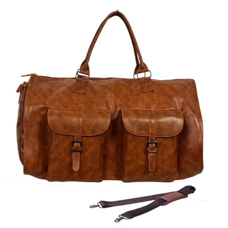 Brown PU Leather Travel Bag
