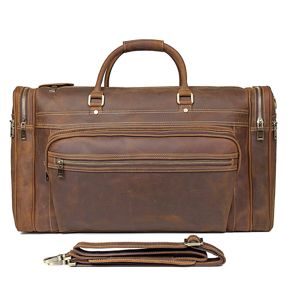 Vintage Brown Leather Travel Bag