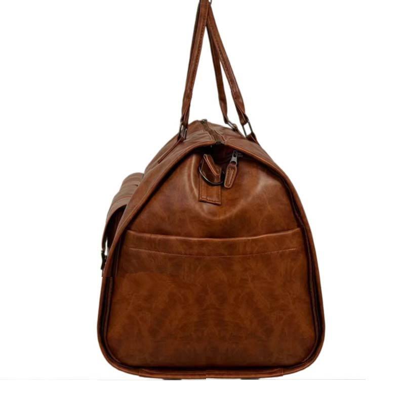 Brown PU Leather Travel Bag