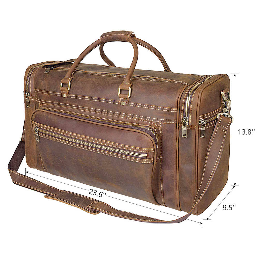 Vintage Brown Leather Travel Bag