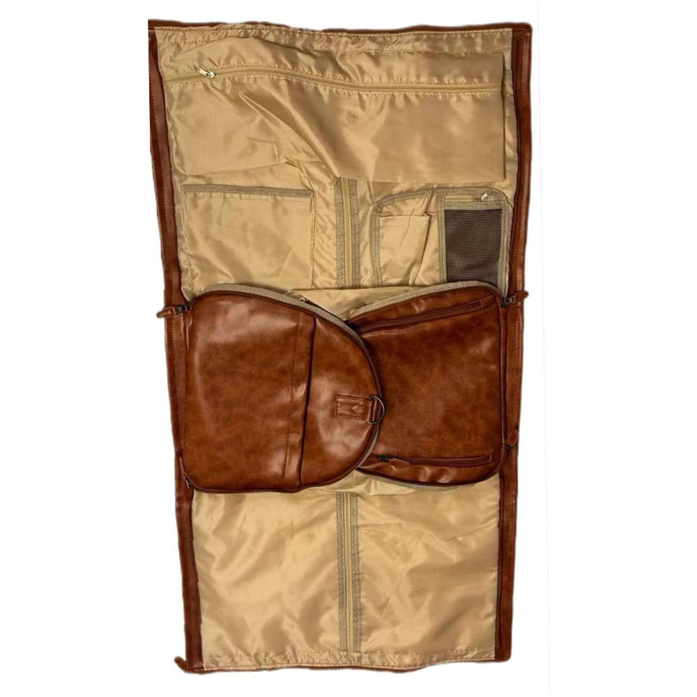 Brown PU Leather Travel Bag