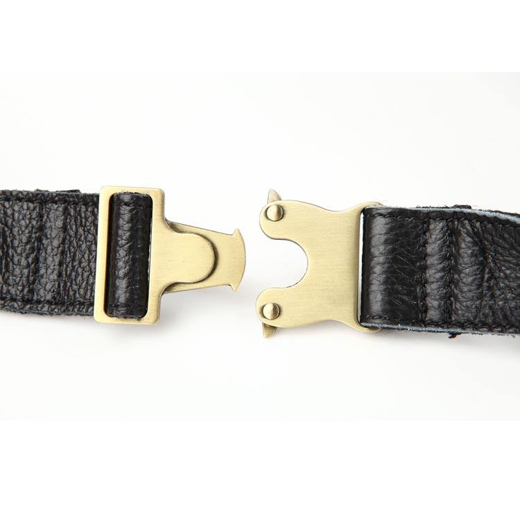 Multi-Zipper Black Full-Grain Leather Fanny Pack
