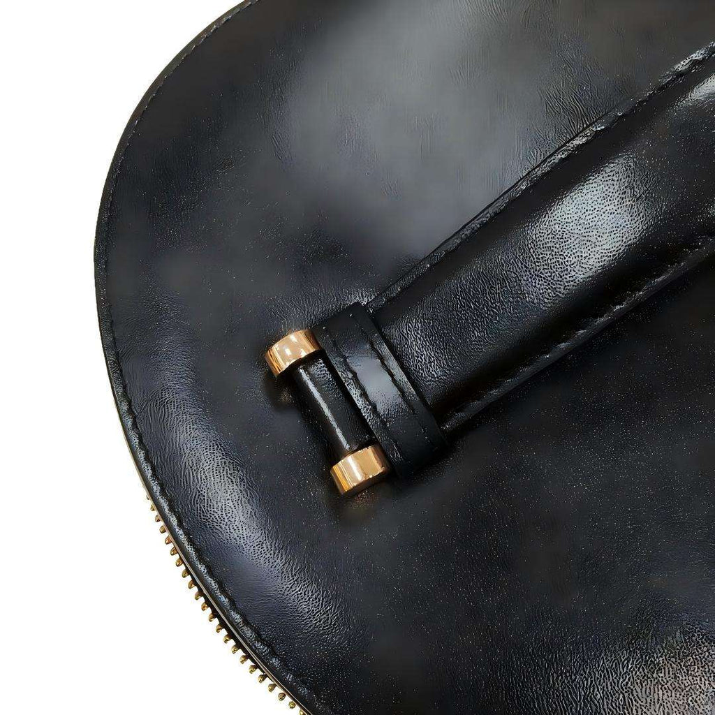 Elegant Black Leather Cosmetic Bag