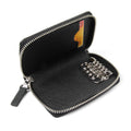 Black Leather Key Pouch with Card Slot