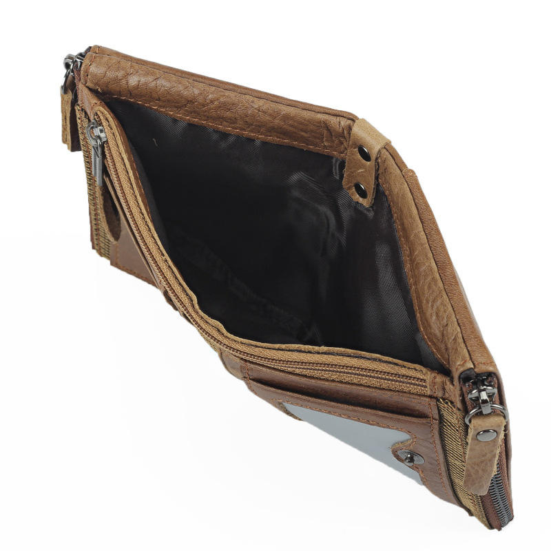 Vintage Brown Leather Key Pouch with RFID Protection