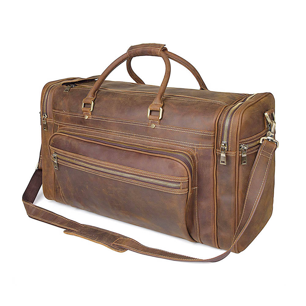 Vintage Brown Leather Travel Bag