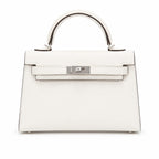 Kelly Sellier 19cm & 22cm & 25cm Craie Box Calf Leather Gold Hardware & Palladium Hardware Women Handbag