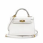 Kelly Sellier 19cm & 22cm & 25cm Craie Box Calf Leather Gold Hardware & Palladium Hardware Women Handbag