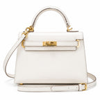 Kelly Sellier 19cm & 22cm & 25cm Craie Box Calf Leather Gold Hardware & Palladium Hardware Women Handbag