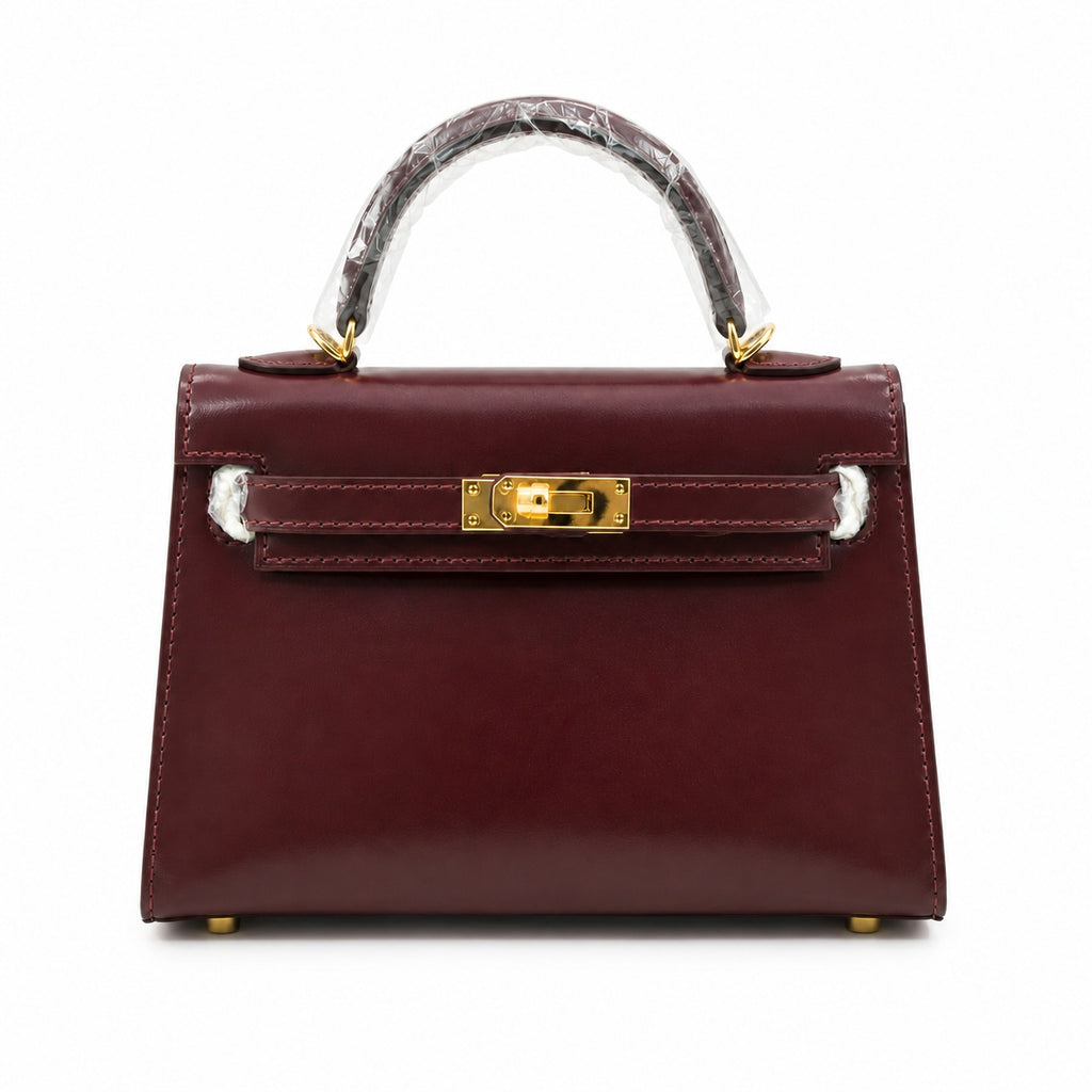 Kelly Sellier 19cm & 22cm & 25cm Rouge H Box Calf Leather Gold Hardware & Palladium Hardware Women Handbag