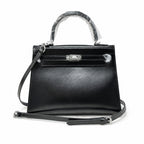 Kelly Sellier 19cm & 22cm & 25cm Noir Box Calf Leather Gold Hardware & Palladium Hardware Women Handbag