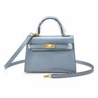 Kelly Sellier 19cm & 22cm & 25cm Bleu Lin Box Calf Leather Gold Hardware & Palladium Hardware Women Handbag
