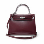 Kelly Sellier 19cm & 22cm & 25cm Rouge H Box Calf Leather Gold Hardware & Palladium Hardware Women Handbag