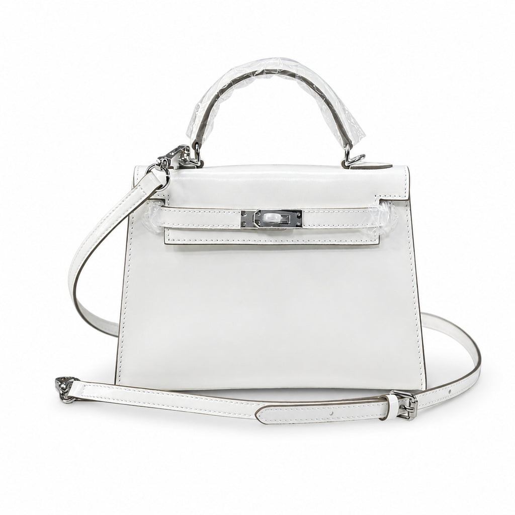 Kelly Sellier 19cm & 22cm & 25cm Craie Box Calf Leather Gold Hardware & Palladium Hardware Women Handbag