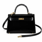 Kelly Sellier 19cm & 22cm & 25cm Noir Box Calf Leather Gold Hardware & Palladium Hardware Women Handbag